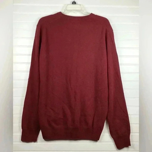 Mantovani Studio NWT 100% Italian Cashmere V-Neck Burgundy Sweater Large - Picture 4 of 10
